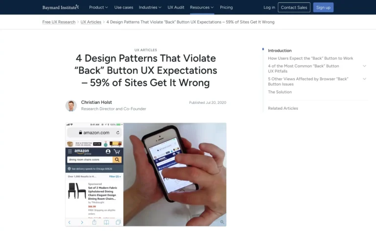 4 Design Patterns That Violate “Back” Button UX Expectations