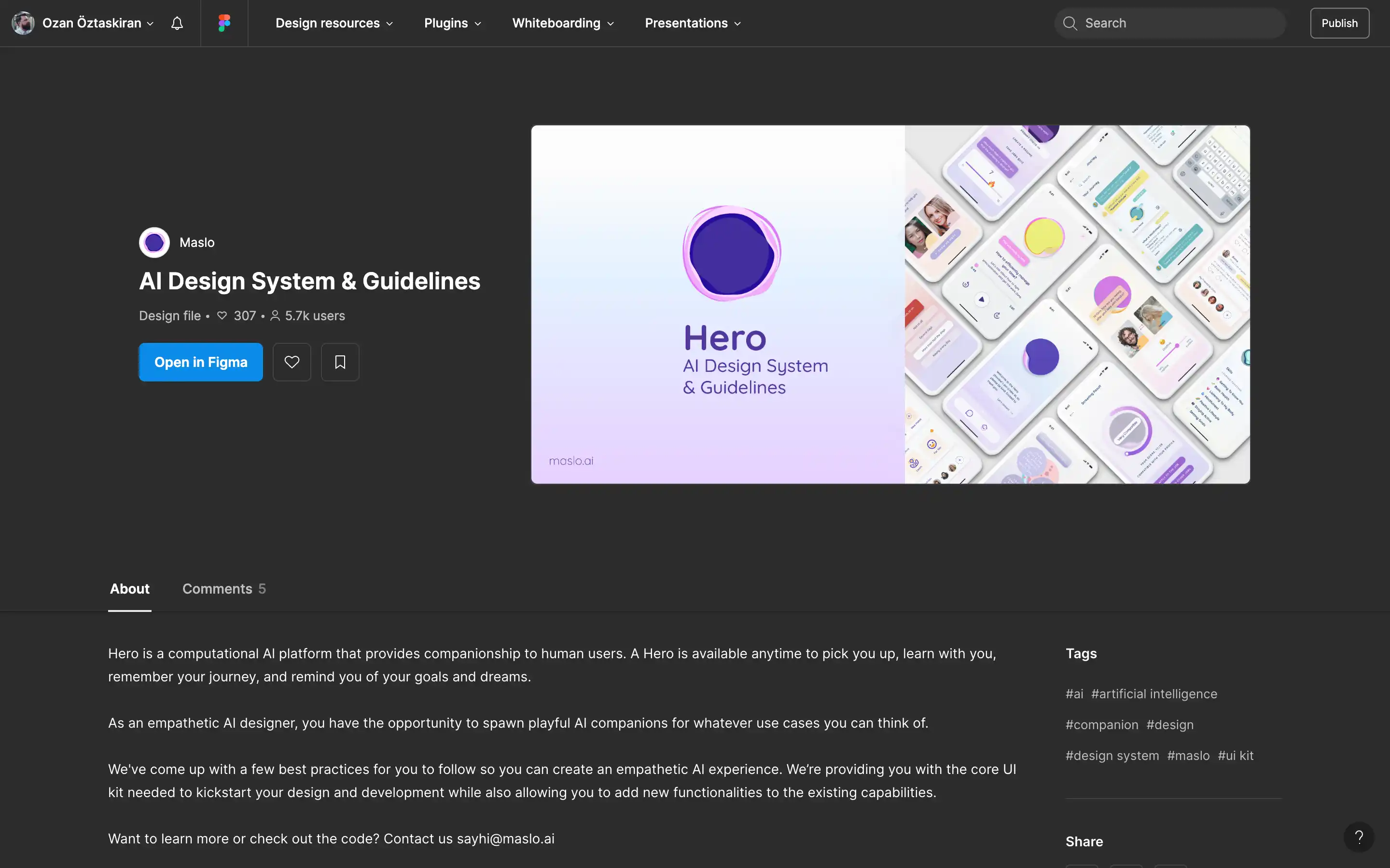 AI Design System and Guidelines on Figma Interface