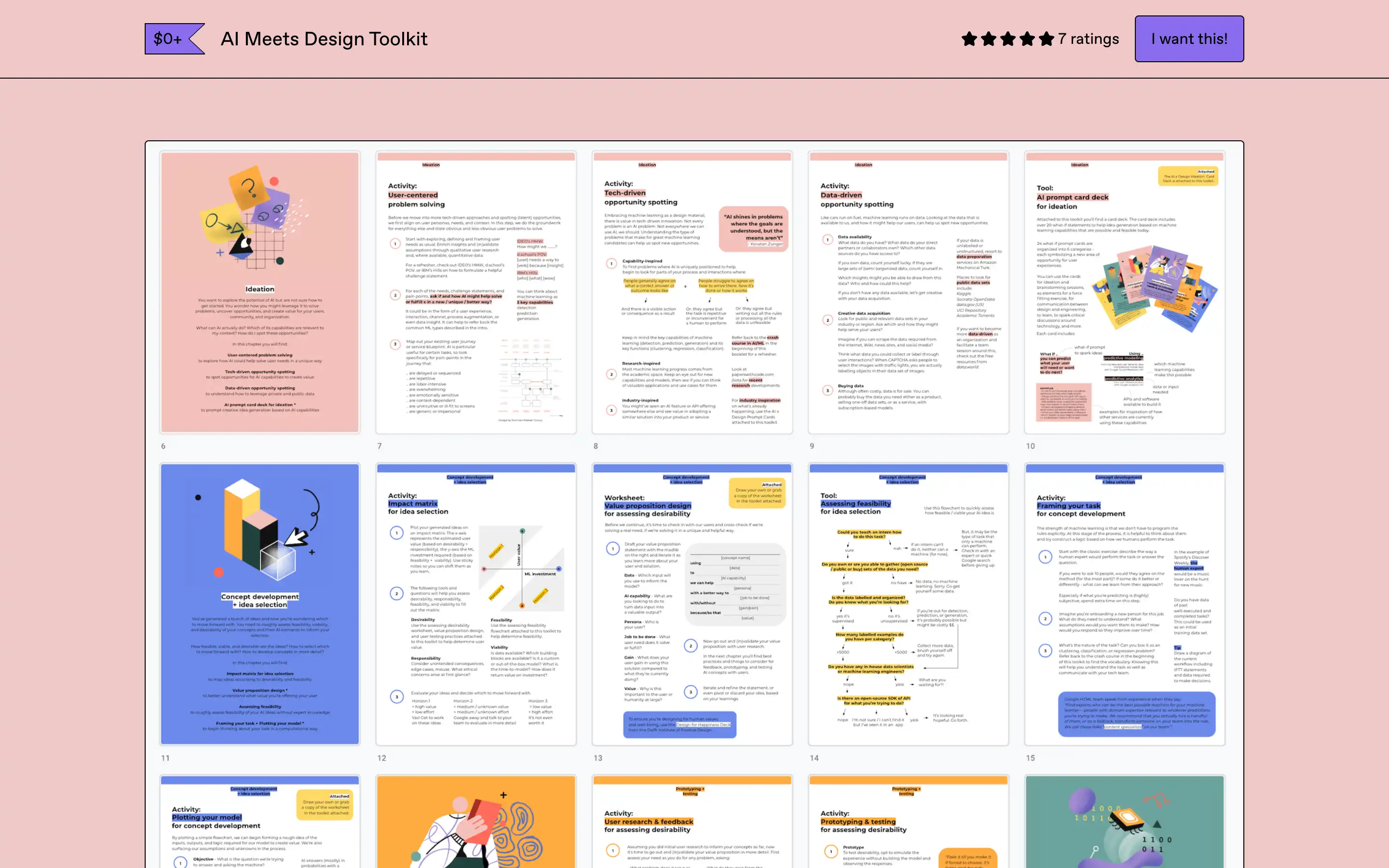 AI design toolkit preview with various worksheets.