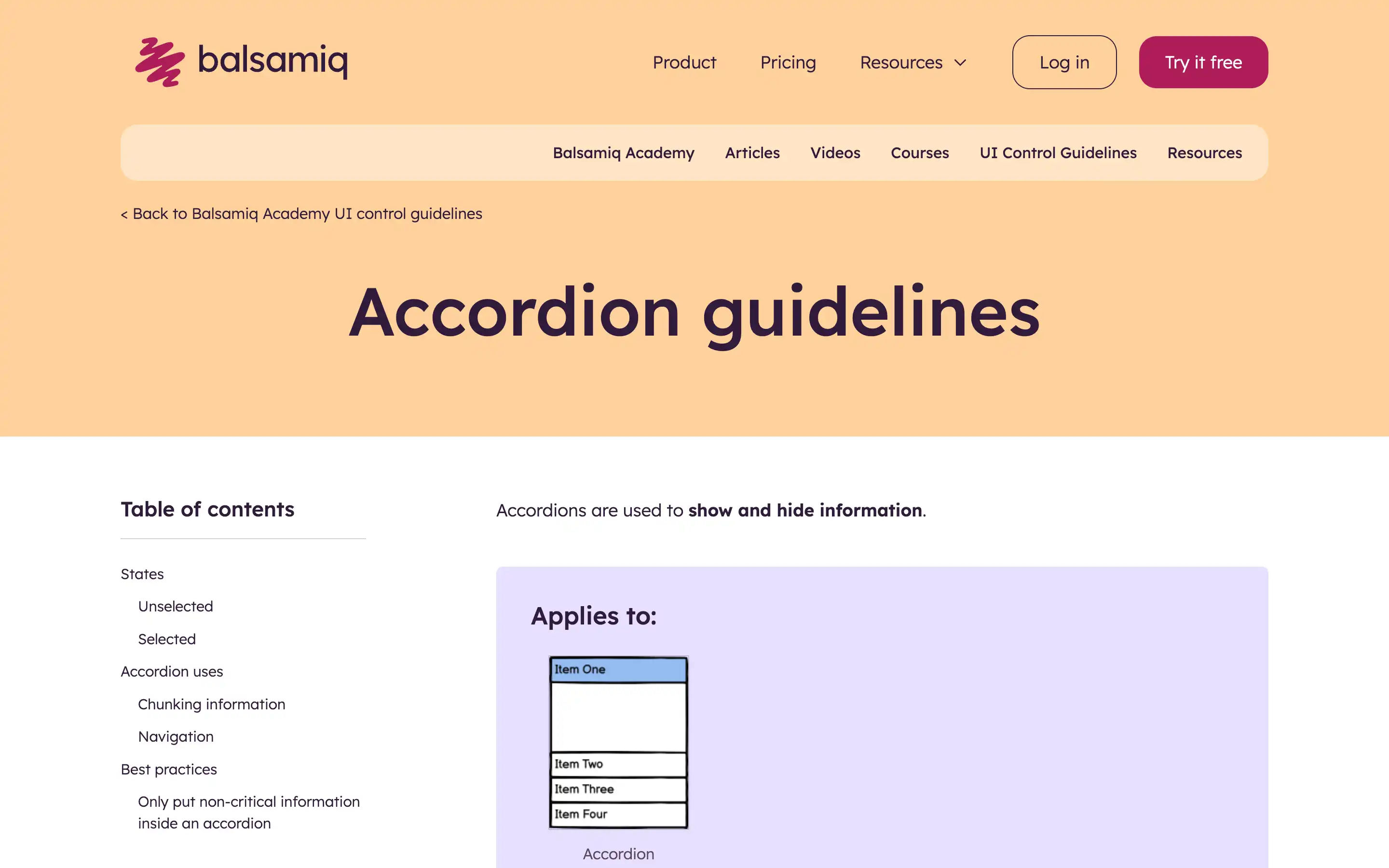 Accordion guidelines for user interface design.