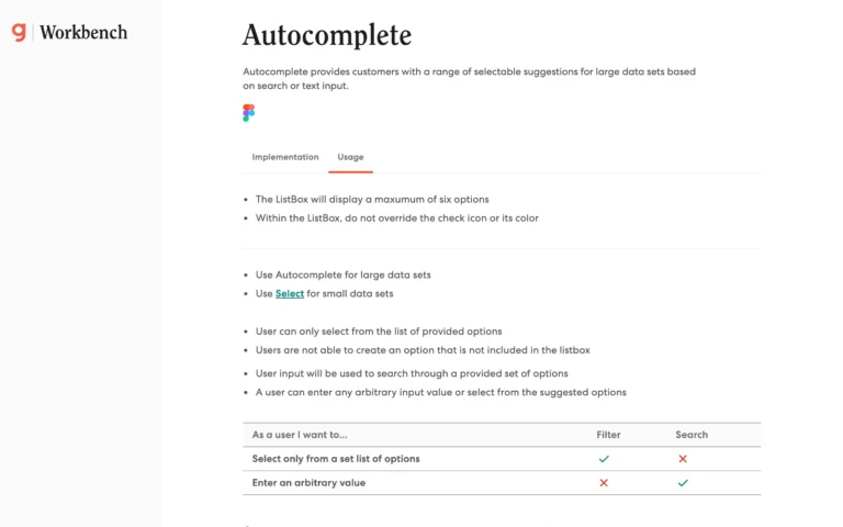Workbench Design System – Autocomplete
