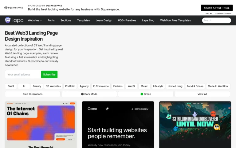 Lapa Ninja – Best Web3 Landing Page Design Inspiration