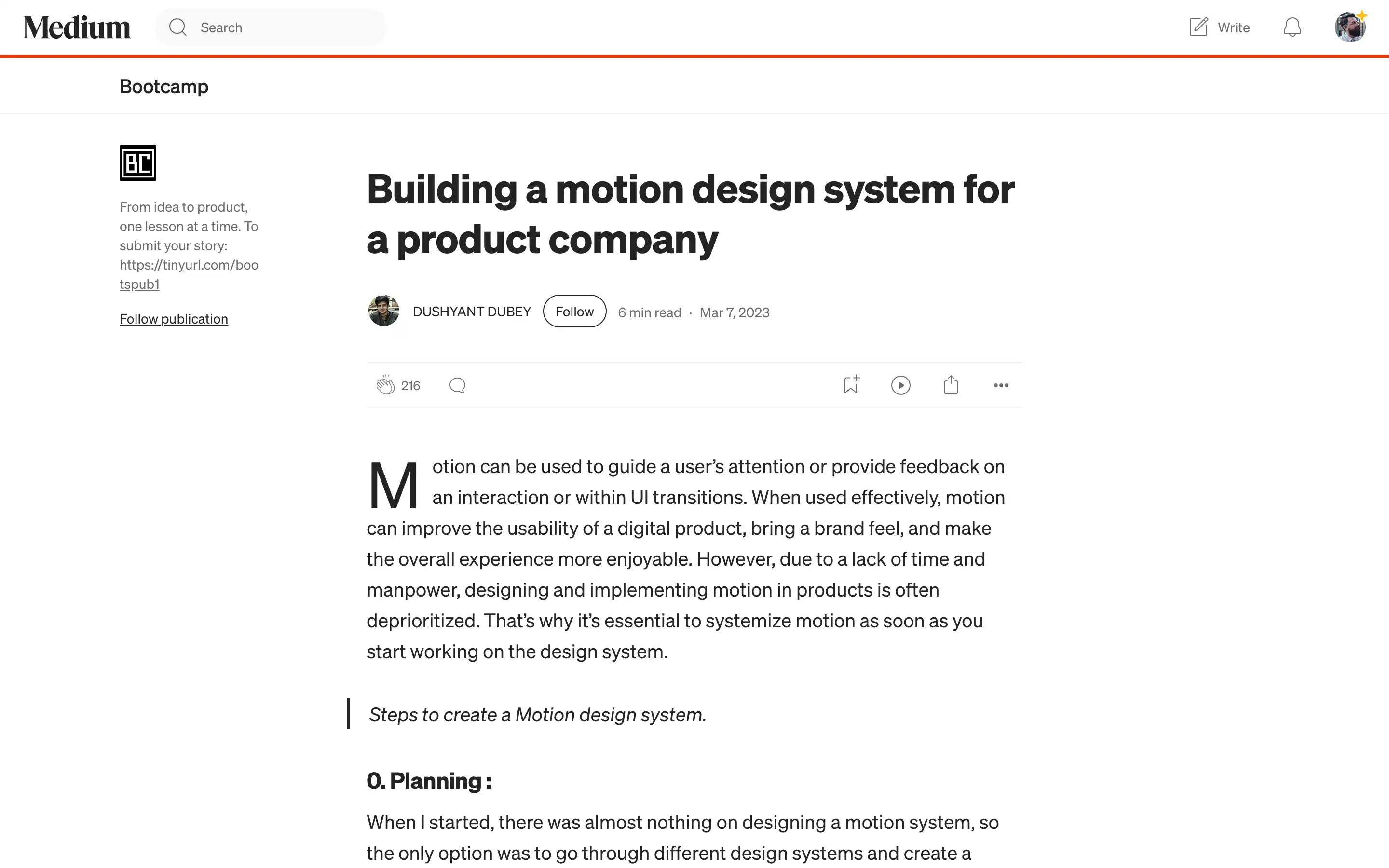 Article on creating motion design systems in business.