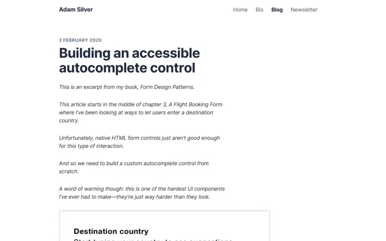 Building an accessible autocomplete control