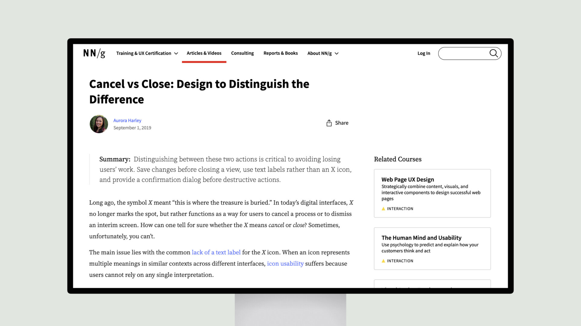 Cancel vs Close: Design to Distinguish the Difference