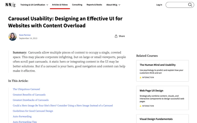 Carousel Usability: Designing an Effective UI for Websites with Content Overload