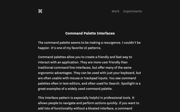 Command Palette Interfaces