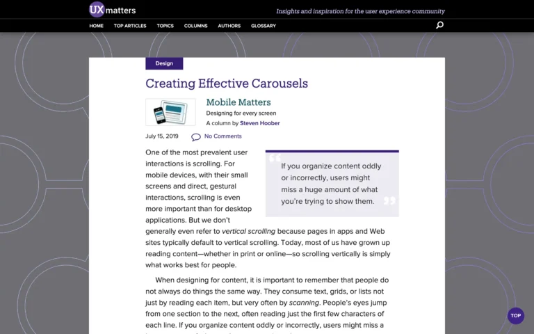 Creating Effective Carousels