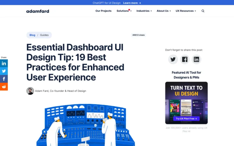 Essential Dashboard UI Design Tip: 19 Best Practices for Enhanced User Experience