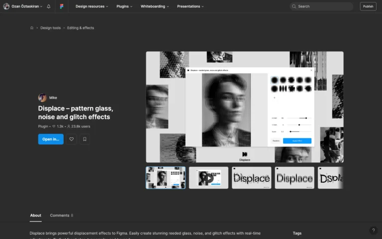 Displace – pattern glass, noise and glitch effects