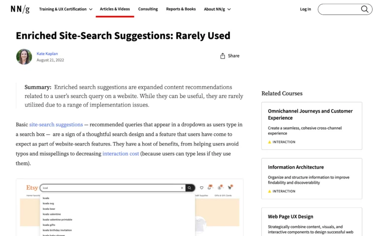 Enriched Site-Search Suggestions: Rarely Used