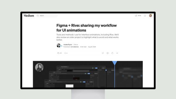 Figma + Rive: sharing my workflow for UI animations