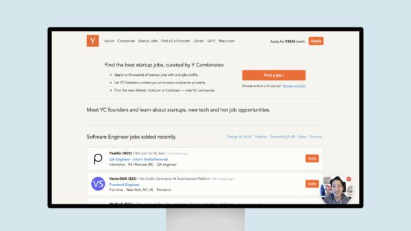 Find the best startup jobs, curated by Y Combinator