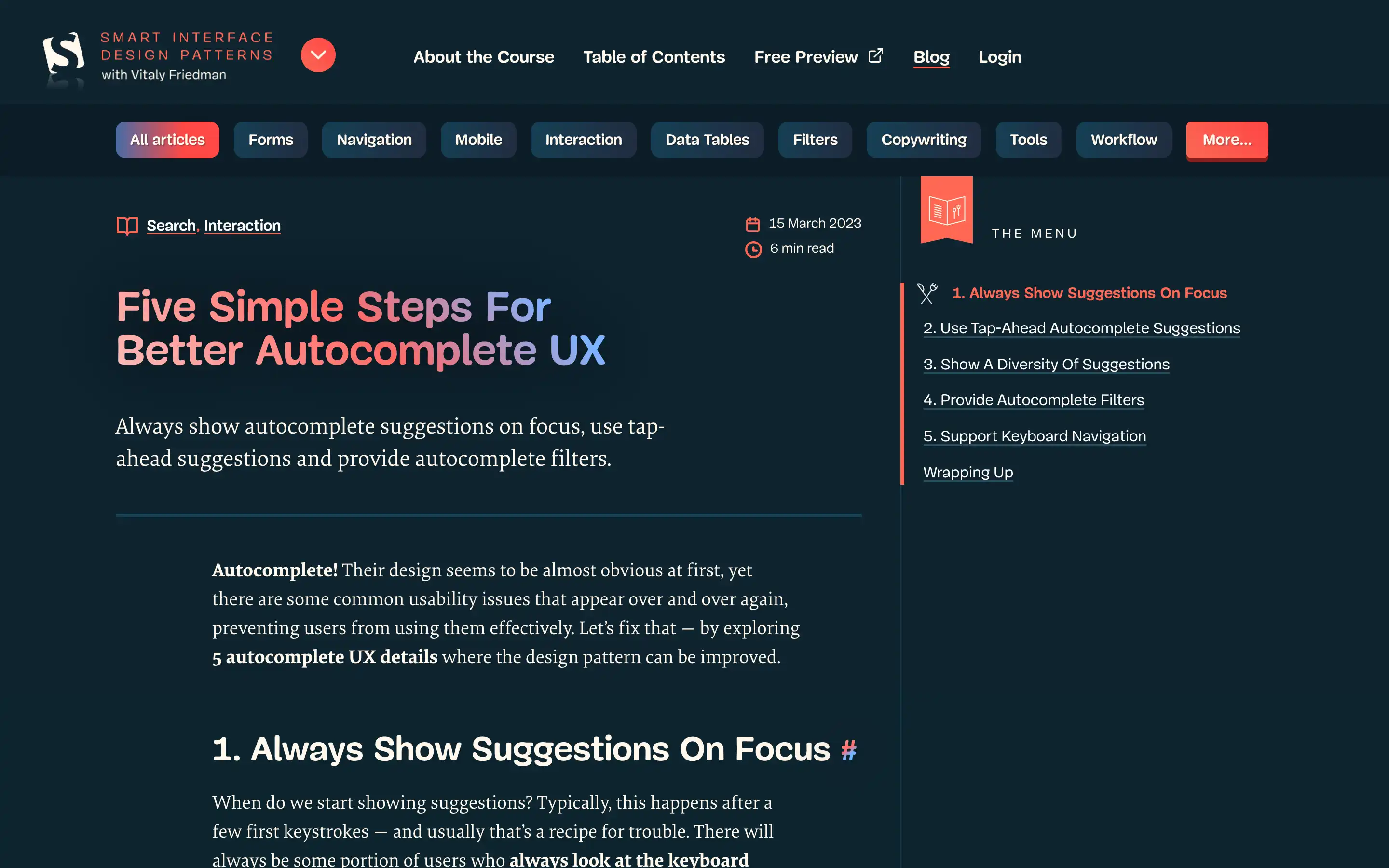 Five Simple Steps For Better Autocomplete UX - Fountn