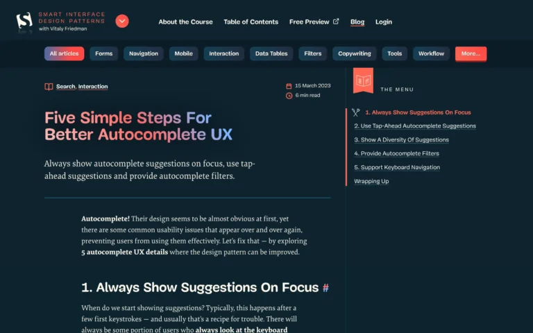 Five Simple Steps For Better Autocomplete UX