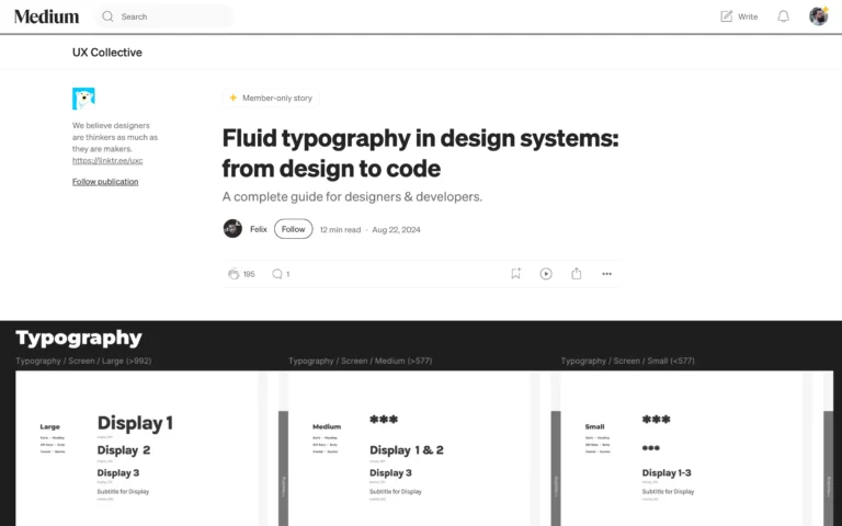 Fluid typography in design systems: from design to code