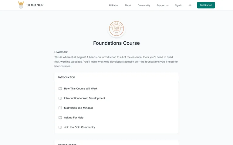 The Odin Project – Foundations Course