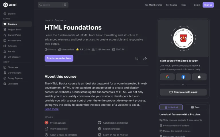 HTML for Designers Course