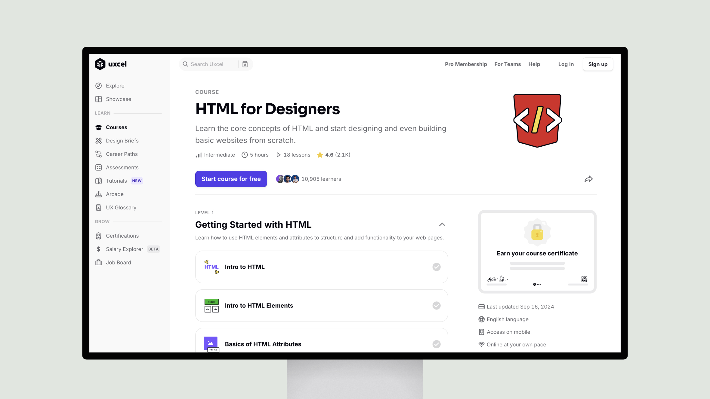 HTML for Designers Course