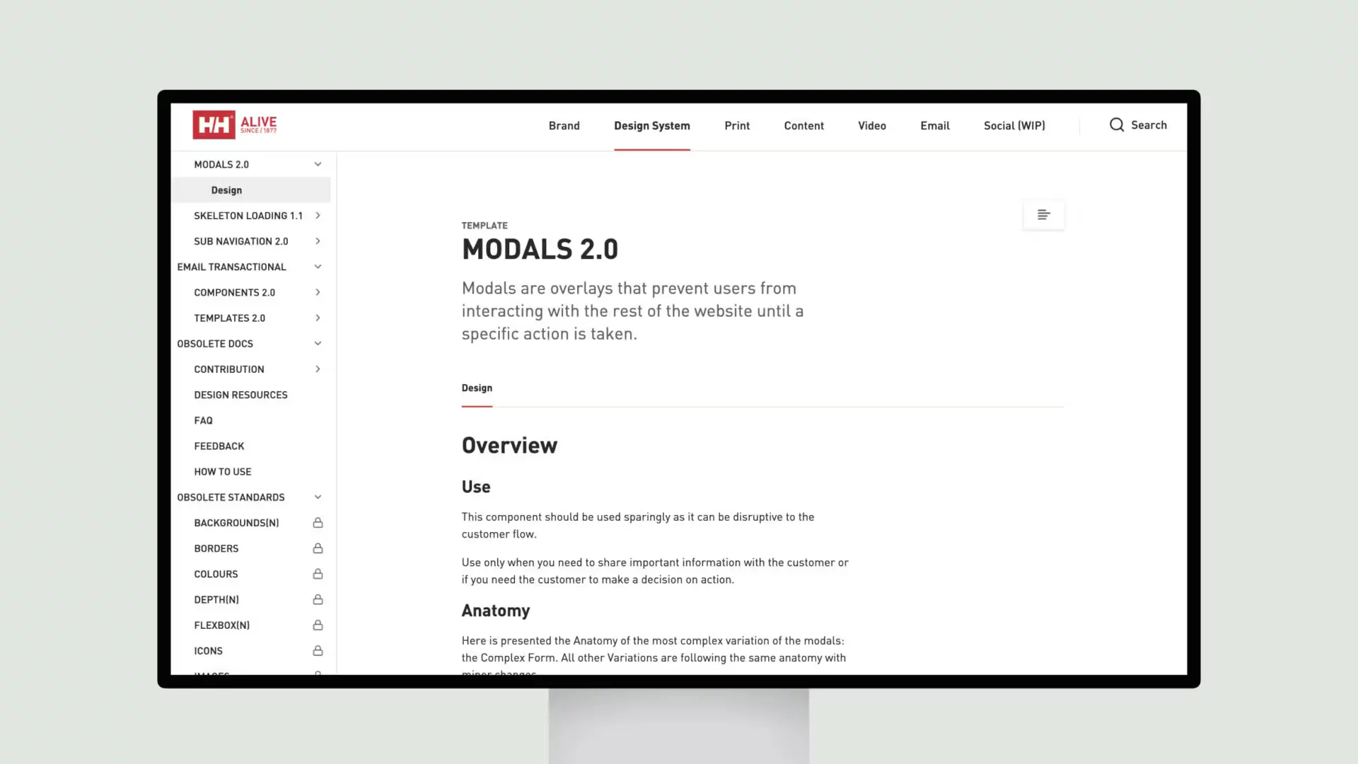 Helly Hansen Design Portal- Modals 2.0