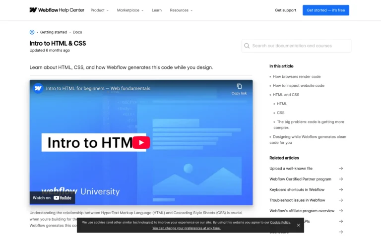 Intro to HTML CSS – Webflow University Documentation