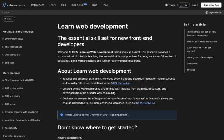 MDN – Learn web development