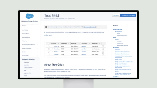 Lightning Design System – Tree Grid