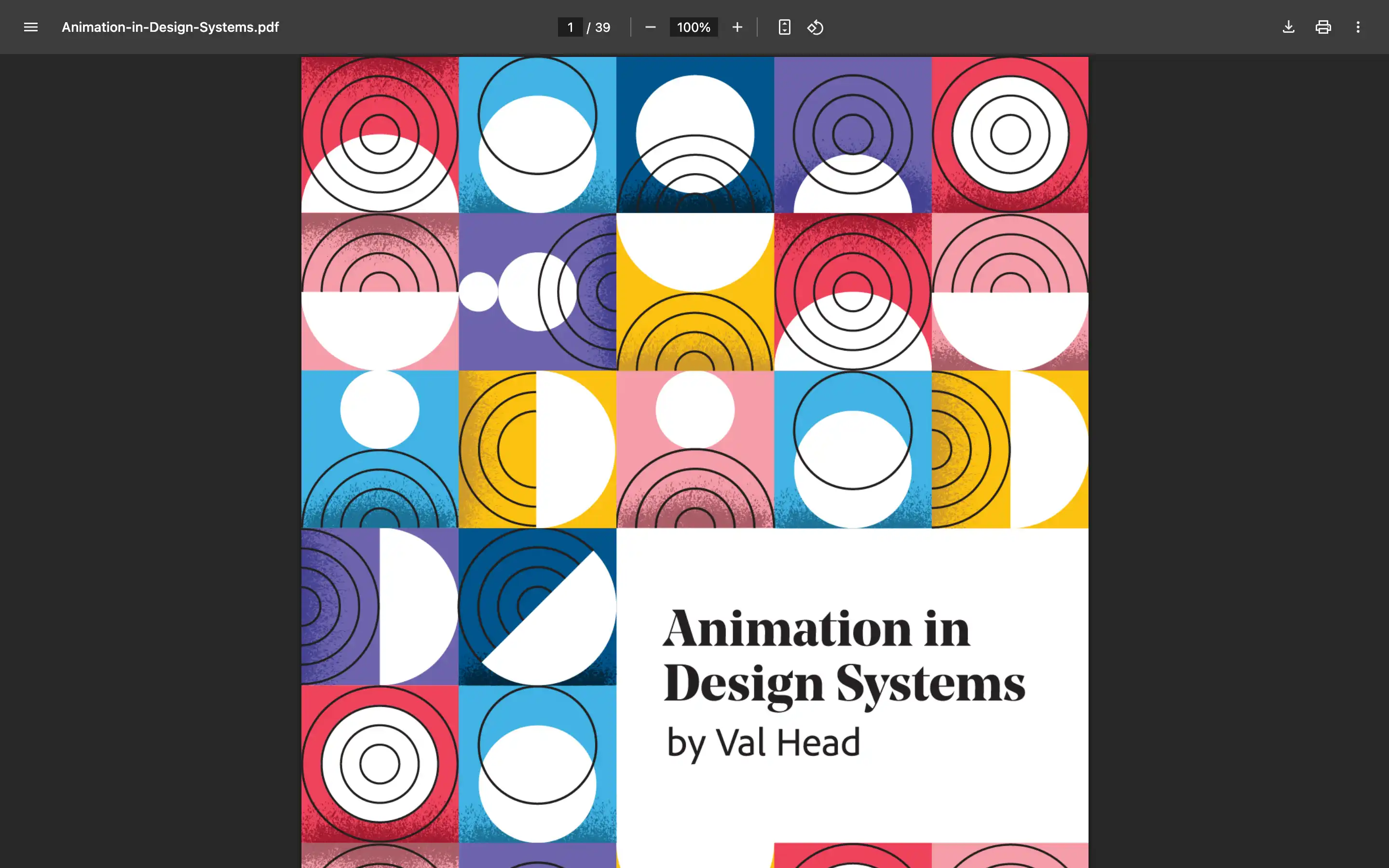 Colorful geometric cover for animation design book