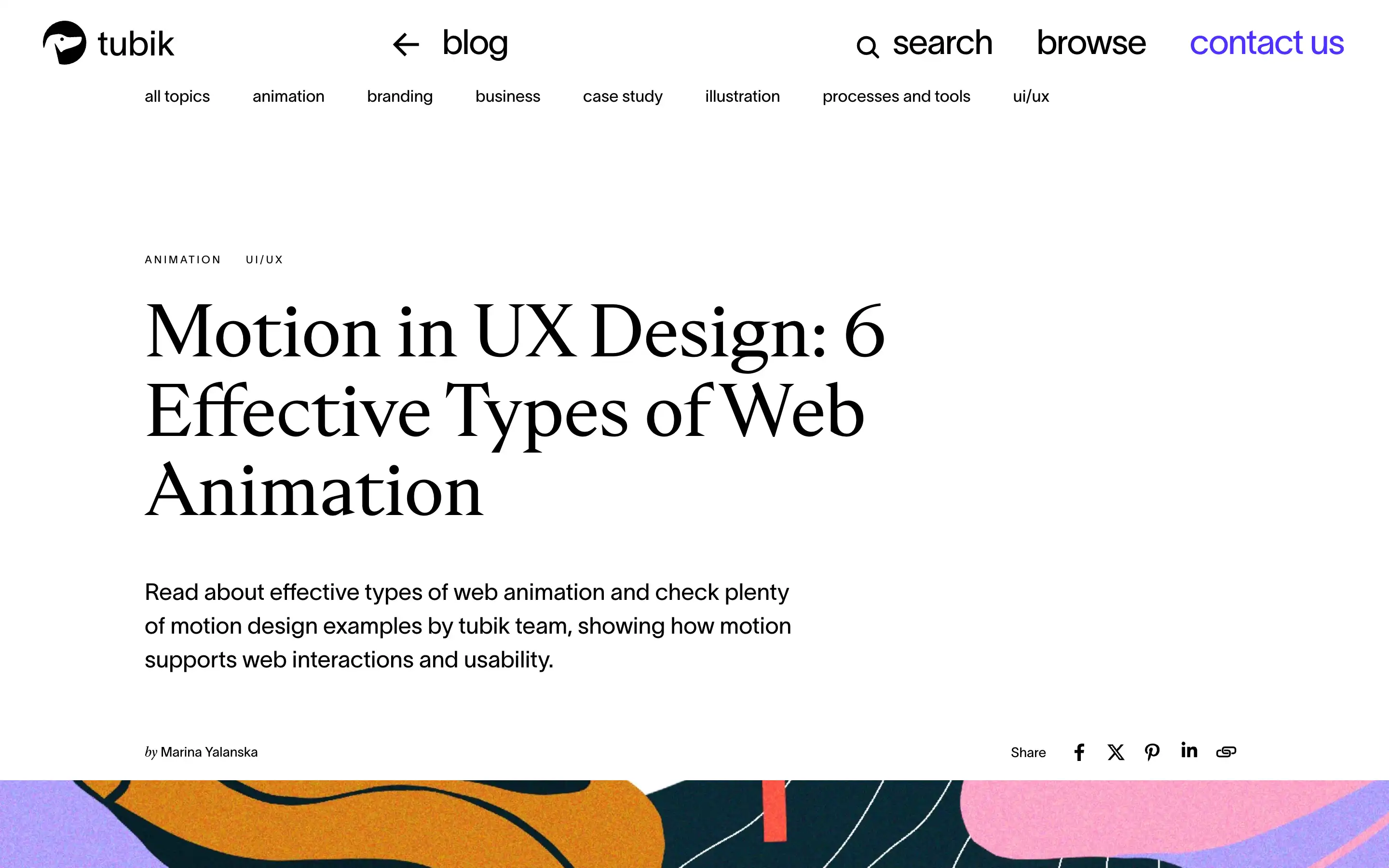 Effective web animation types for UX design