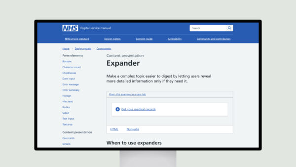 NHS Digital Service Manual – Expander