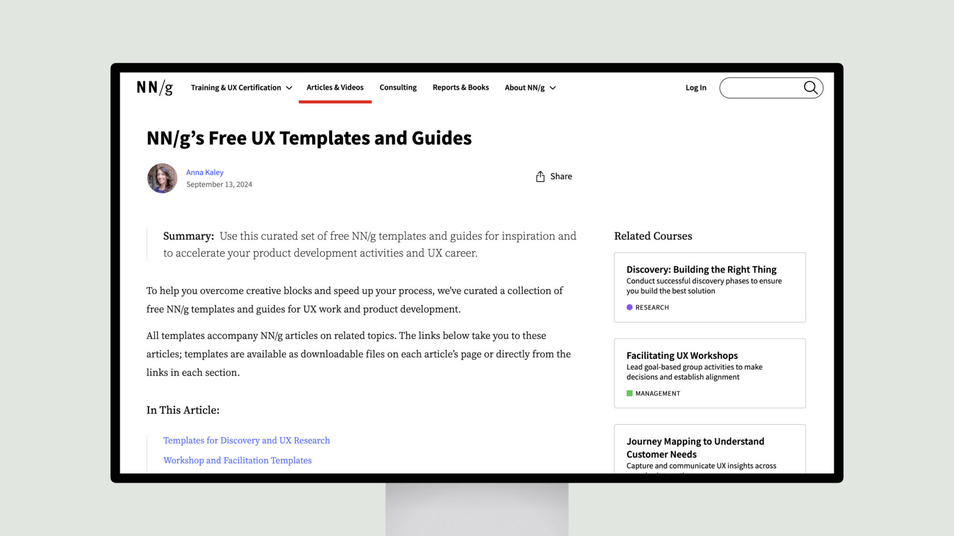 NN/g’s Free UX Templates and Guides