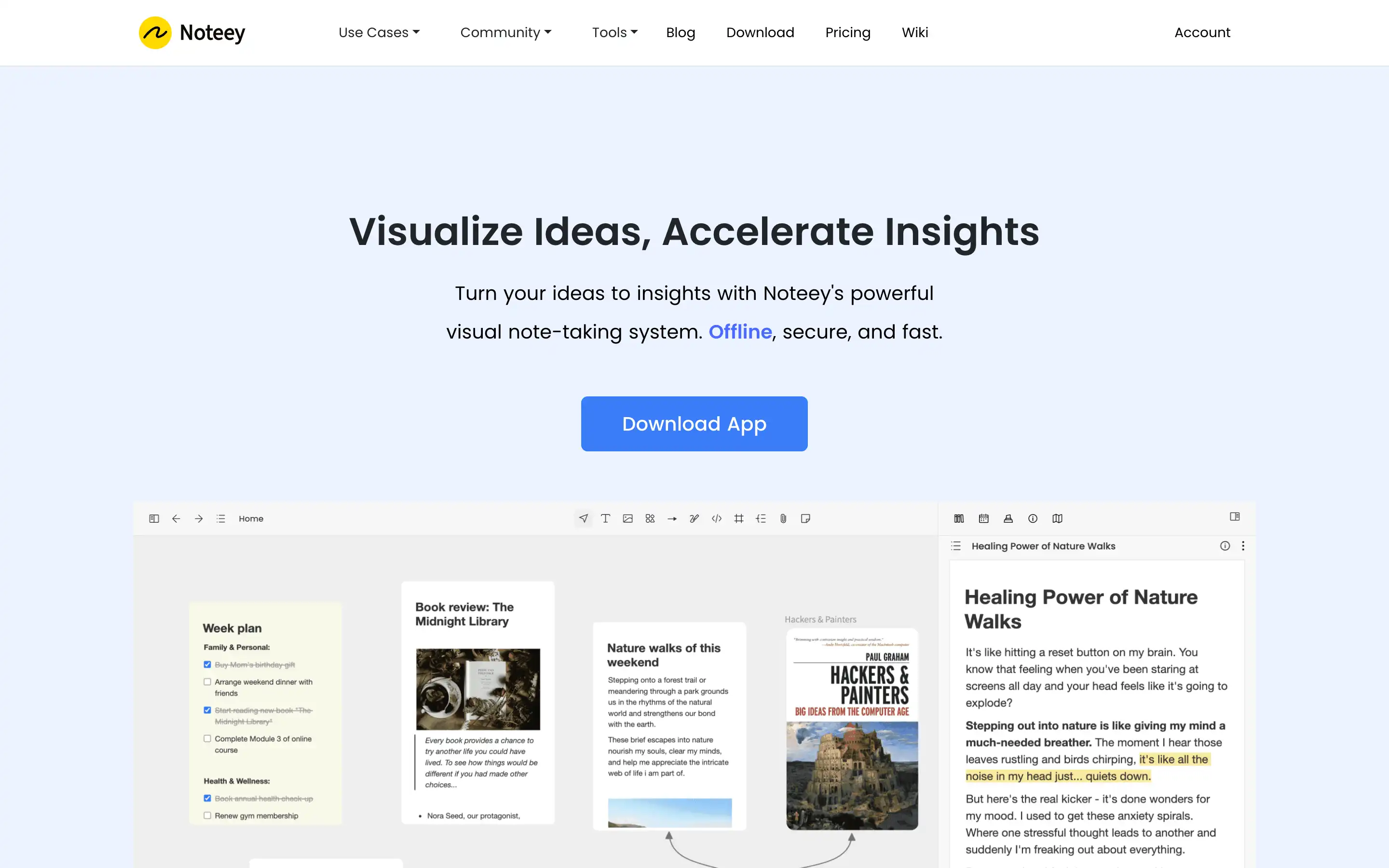 Note-taking app for visualizing ideas and insights.