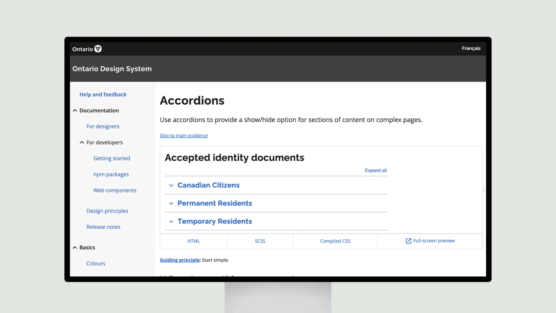 Ontario Design System – Accordion