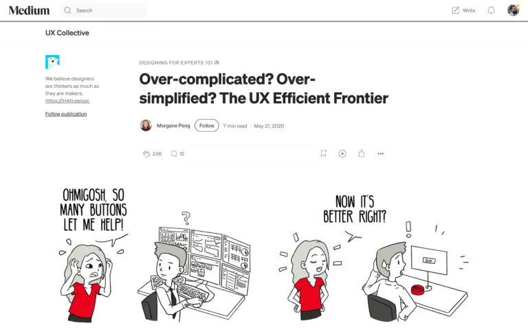 Over-complicated? Over-simplified? The UX Efficient Frontier