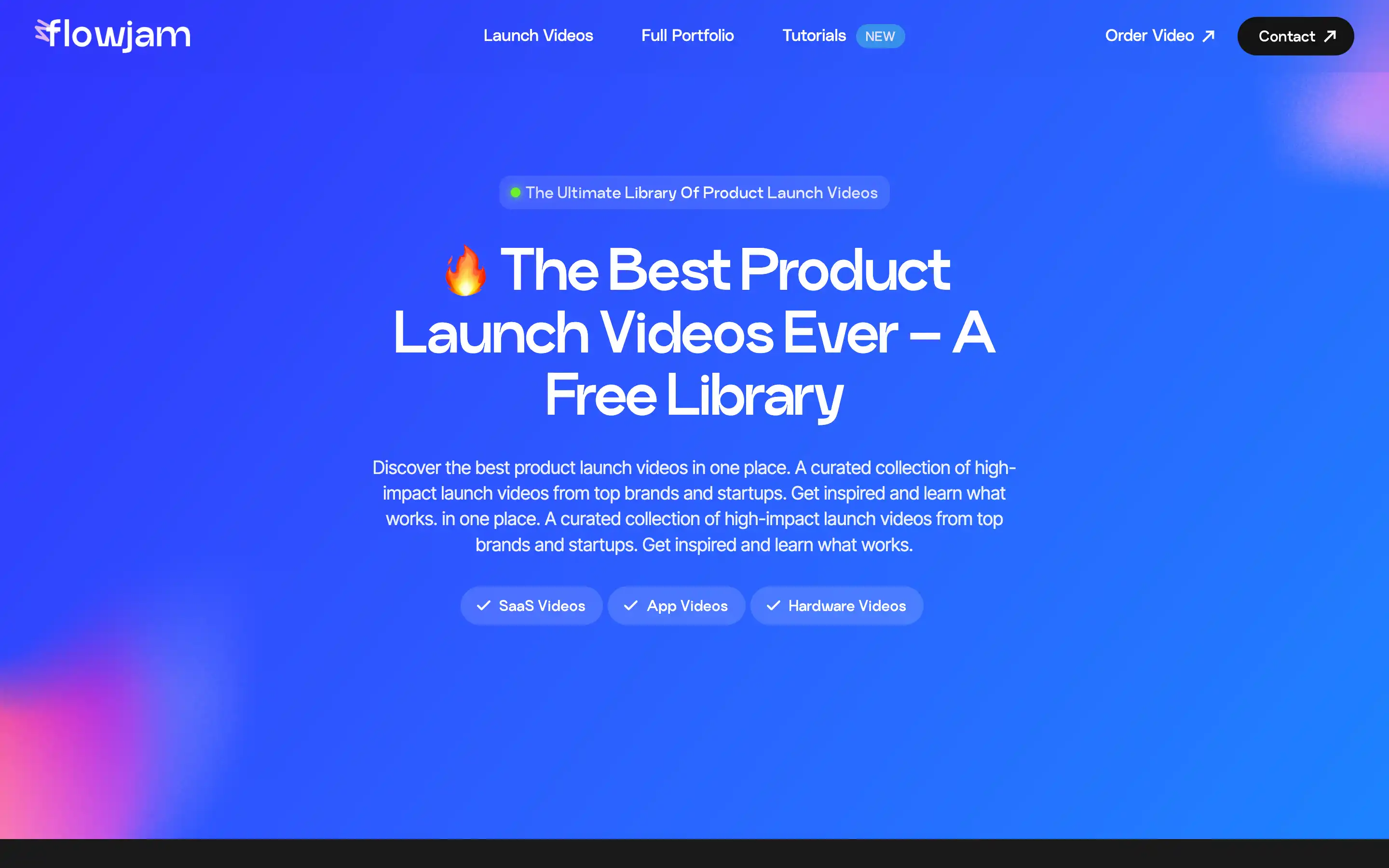 Free library of top product launch videos.