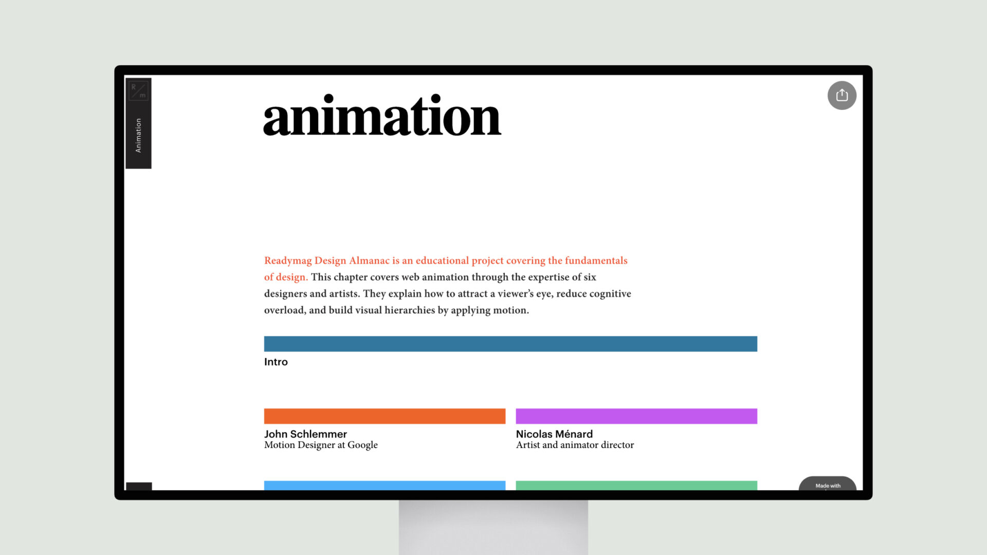 Readymag Design Almanac – Animation