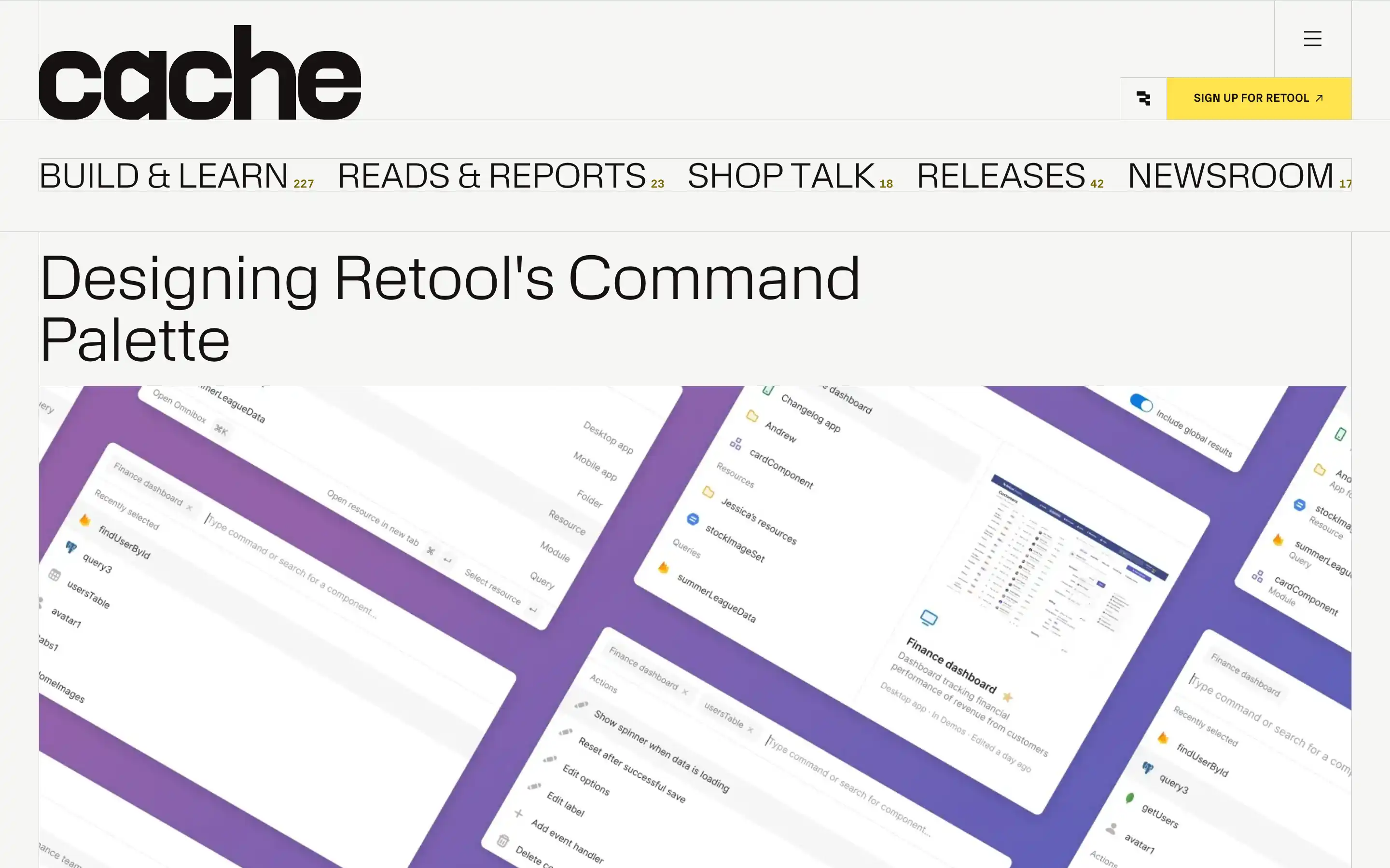 Designing Retool's Command Palette Interface Overview