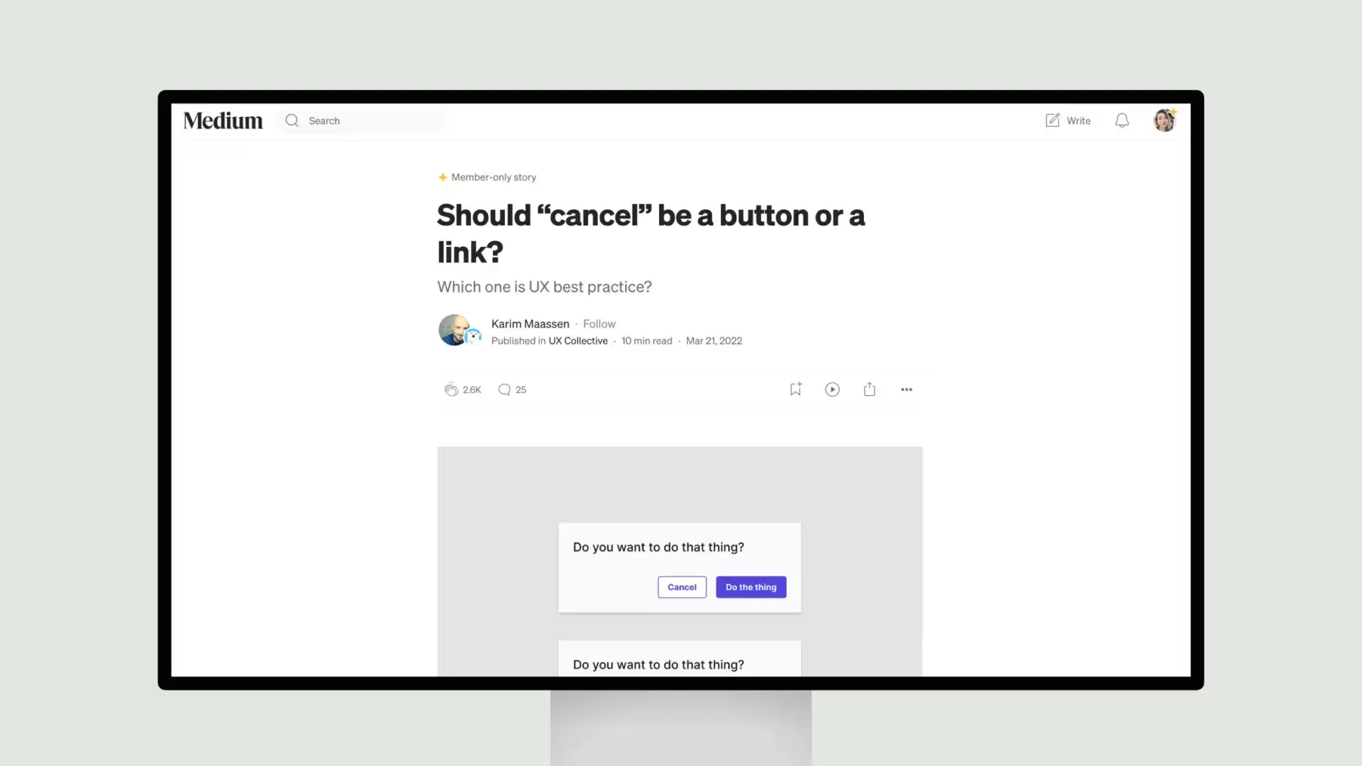 Should “cancel” be a button or a link?