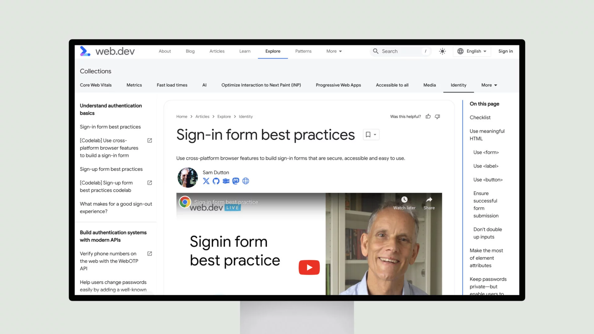 Sign-in form best practices 