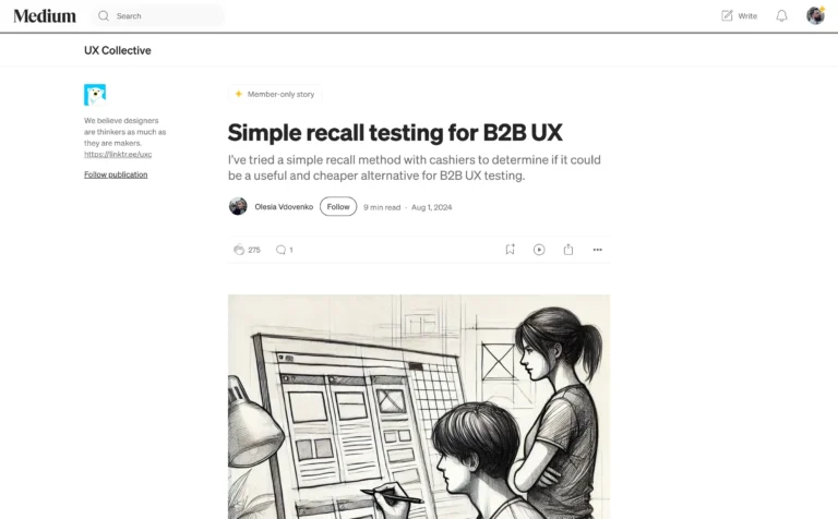 Simple recall testing for B2B UX