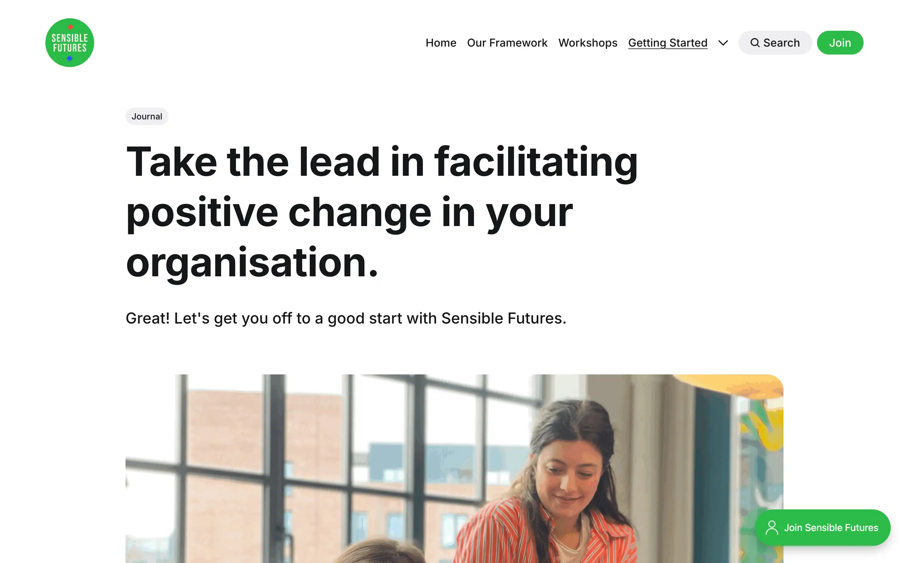 Facilitating positive change with Sensible Futures program.