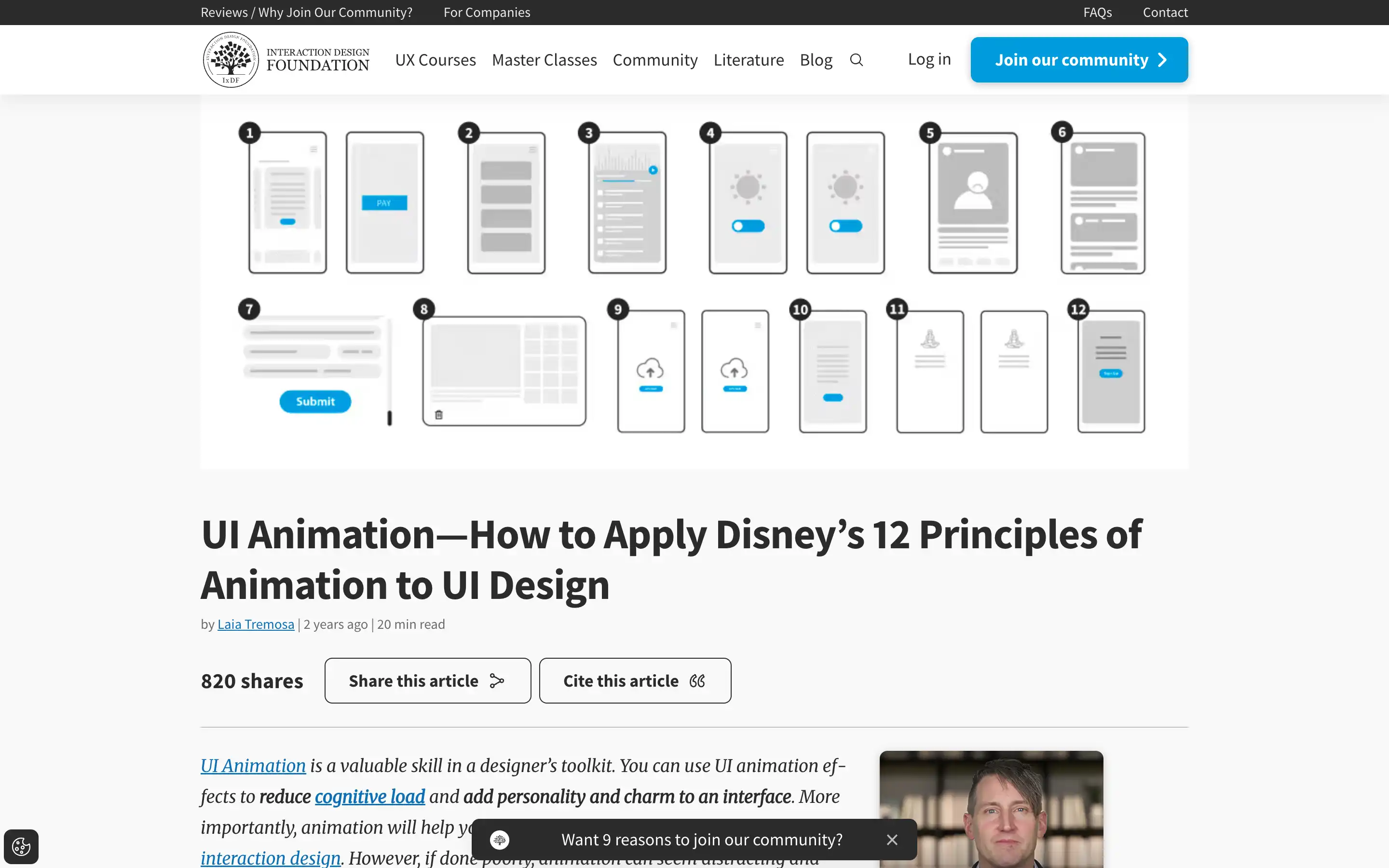 UI animation principles for design improvement