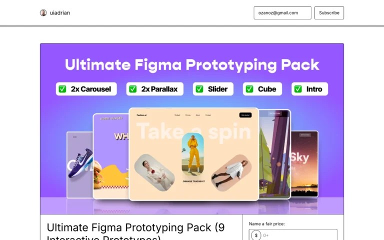 Ultimate Figma Prototyping Pack (9 Interactive Prototypes)