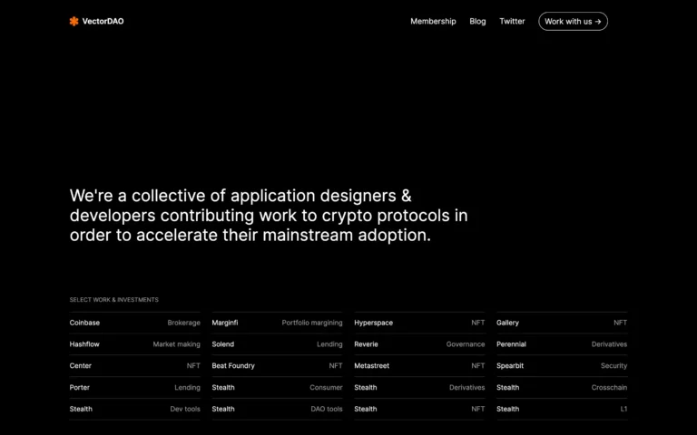 VectorDAO – A collective of application designers & developers