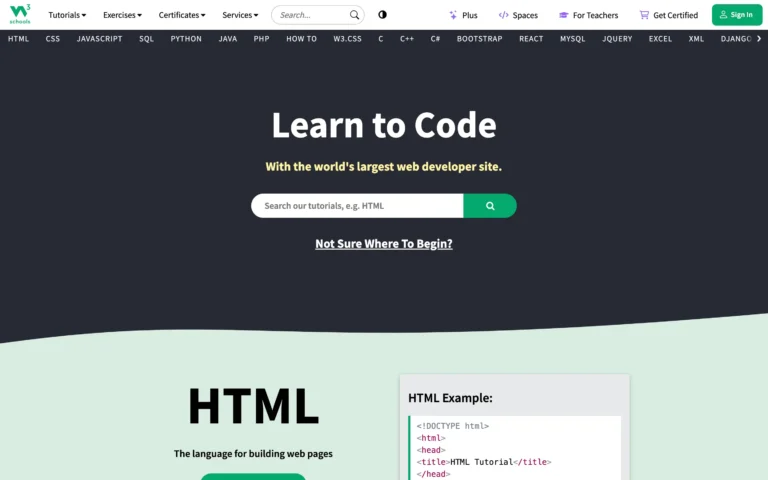 W3Schools – Online Web Tutorials