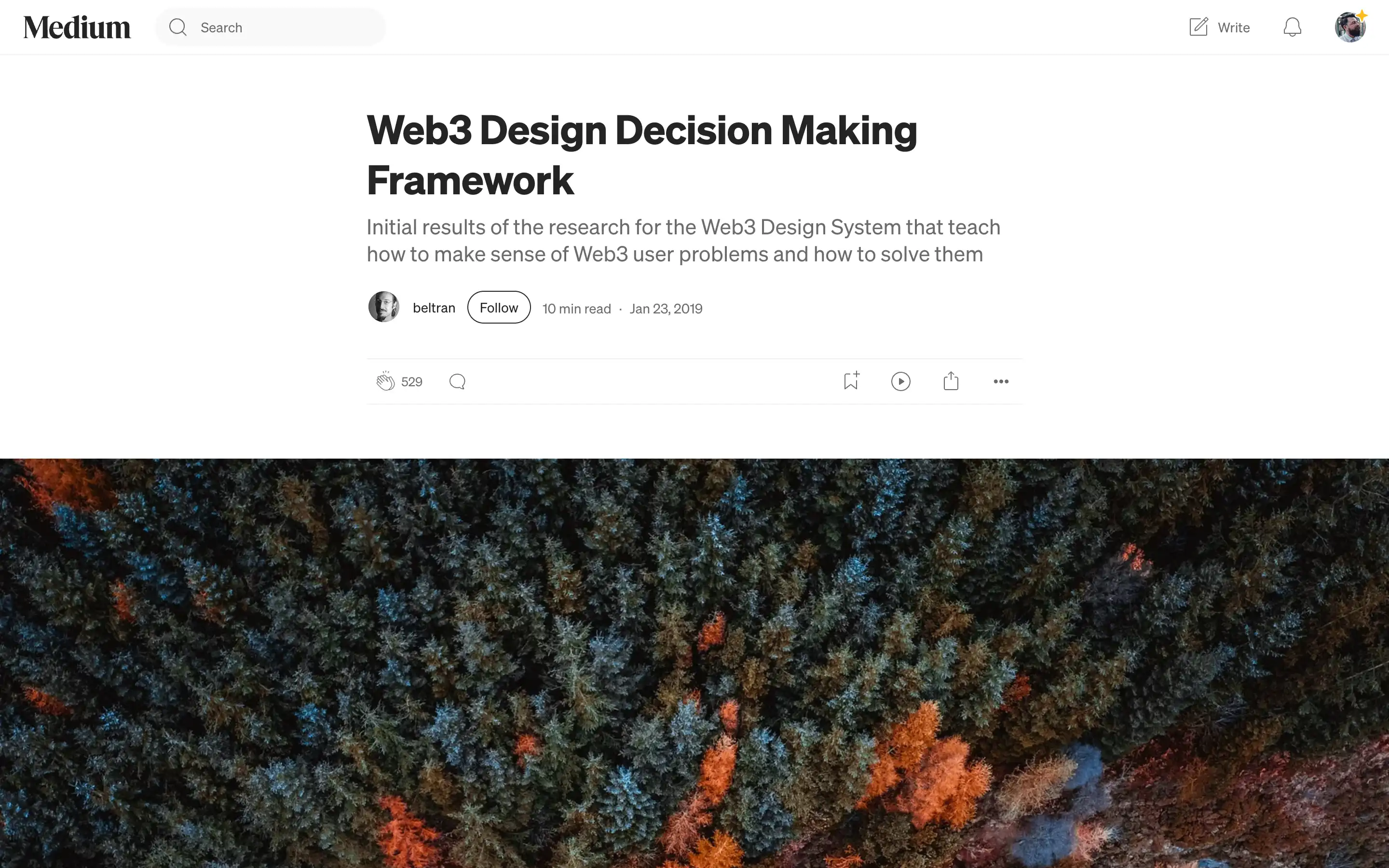 Medium article on Web3 design frameworks