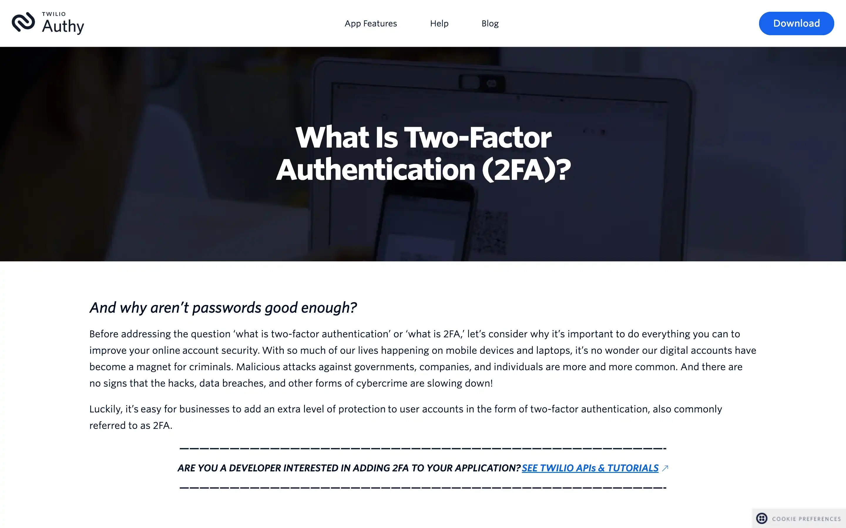 Two-factor authentication explanation and benefits overview.