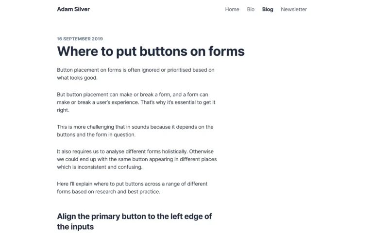 Where to put buttons on forms
