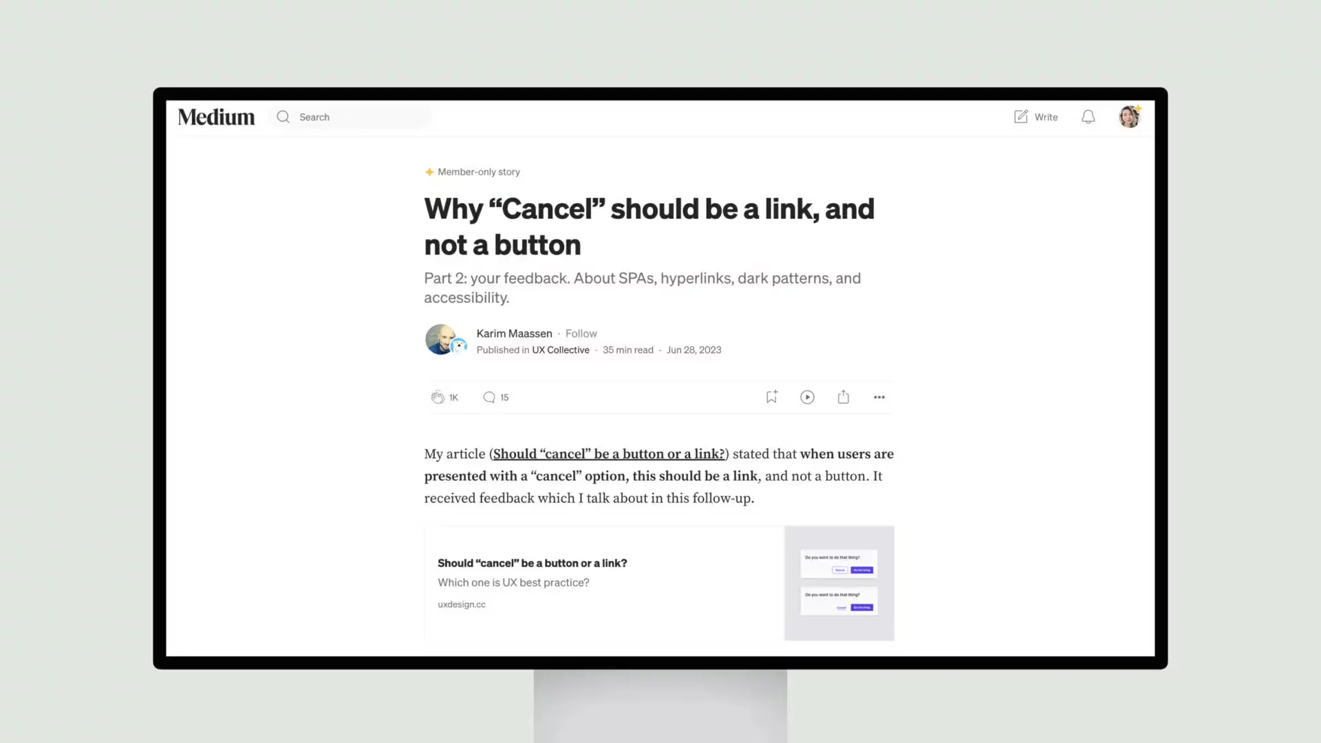 Why “Cancel” should be a link, and not a button