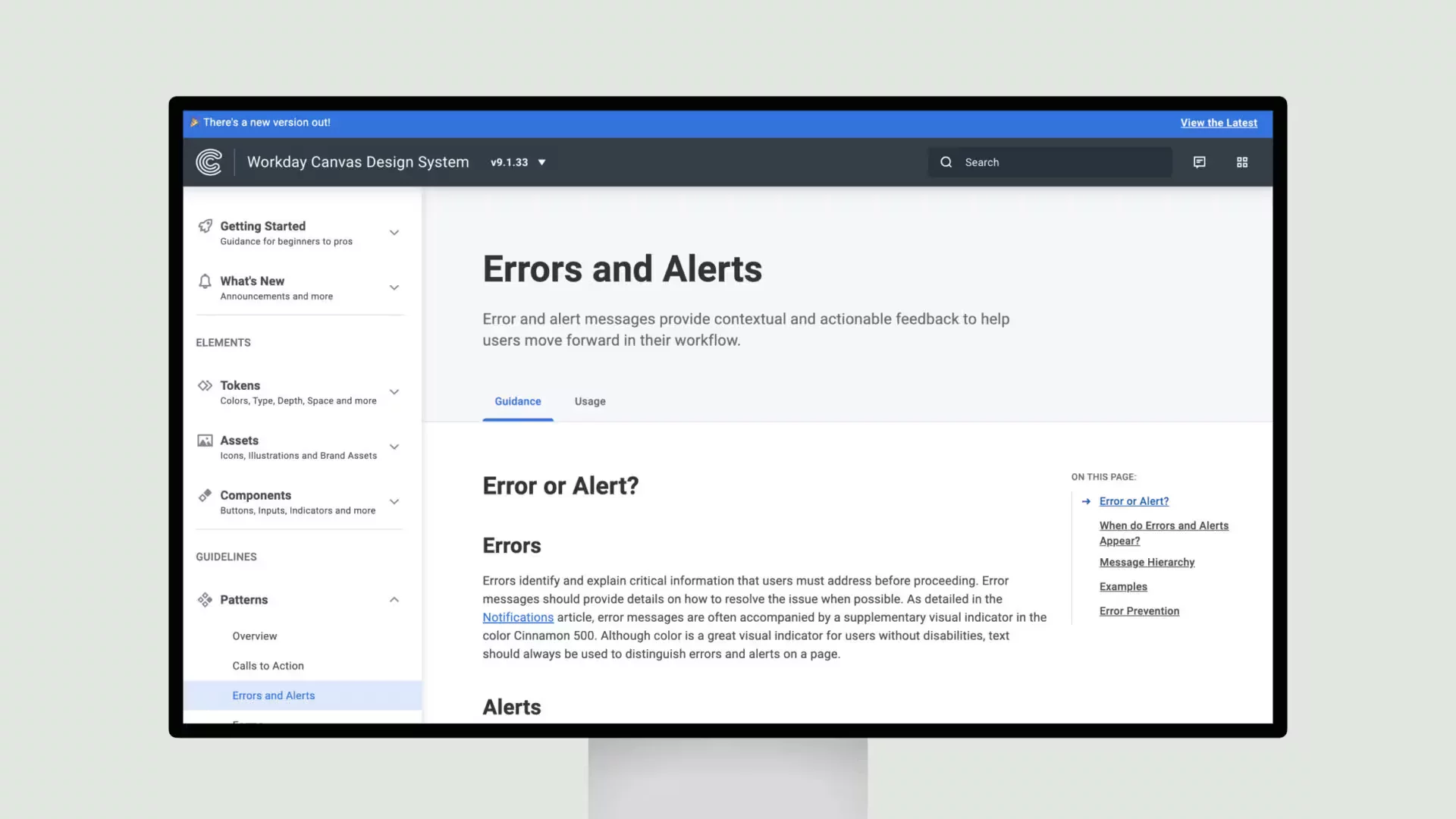 Workday Canvas design System – Errors and Alerts